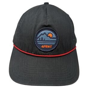 4FRNT Logo Patch Slideback Rope Hat Black One Size Adjustable Outdoor